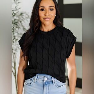 HYFVE Black Cable Knit Sweater